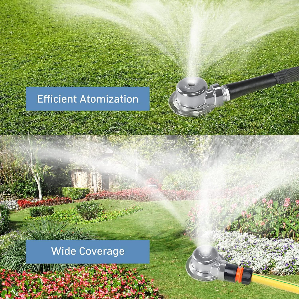 360 Degree Metal Spot Sprinkler 2 Pack, Outdoor Garden Watering Sprinklers for Yard Small Areas Lawn with Gentle Water Flow, Coverage Up to 30FT