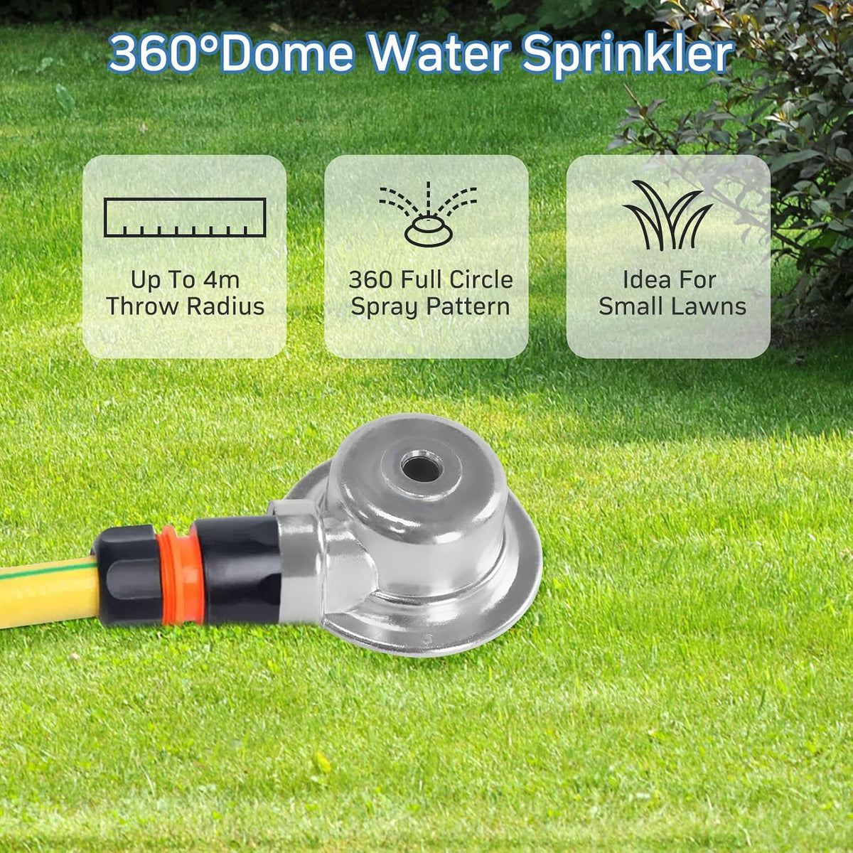 360 Degree Metal Spot Sprinkler 2 Pack, Outdoor Garden Watering Sprinklers for Yard Small Areas Lawn with Gentle Water Flow, Coverage Up to 30FT