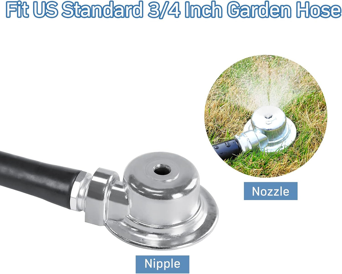 360 Degree Metal Spot Sprinkler 2 Pack, Outdoor Garden Watering Sprinklers for Yard Small Areas Lawn with Gentle Water Flow, Coverage Up to 30FT