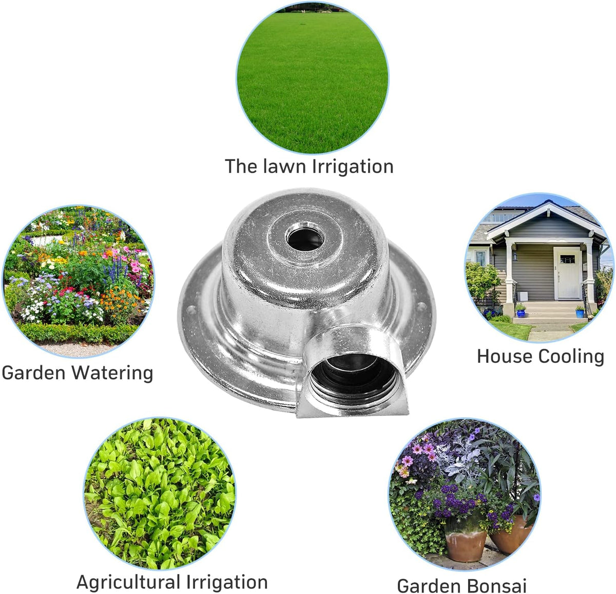 360 Degree Metal Spot Sprinkler 2 Pack, Outdoor Garden Watering Sprinklers for Yard Small Areas Lawn with Gentle Water Flow, Coverage Up to 30FT