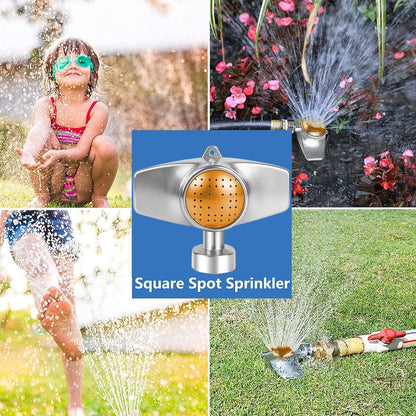 360 Degree Metal Spot Sprinkler 2 Pack, Outdoor Garden Watering Sprinklers for Yard Small Areas Lawn with Gentle Water Flow, Coverage Up to 30FT