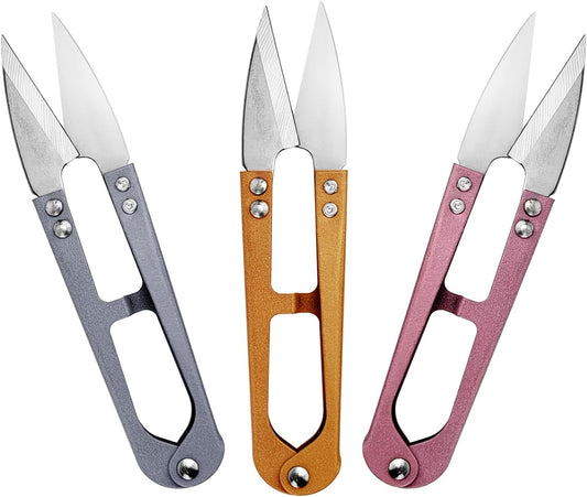 3 Pack 4.2 Inch Scissors Sewing Supplies Small Scissor Fabric for Stitching, DIY Supplies, Yarn Scissors, Small Trimming, Bonsai Tools (3, Multi Color)