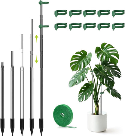 Extendable Plant Stakes, 13 to 49in Telescoping Monstera Plant Stakes