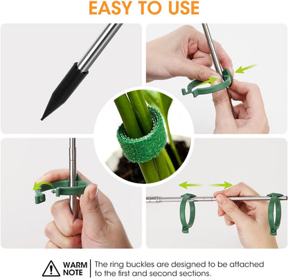 Extendable Plant Stakes, 13 to 49in Telescoping Monstera Plant Stakes