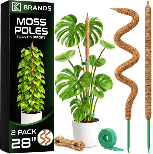 2Pcs 28'' Moss Pole Monstera Plant Support - Plant Stakes for Indoor Plants