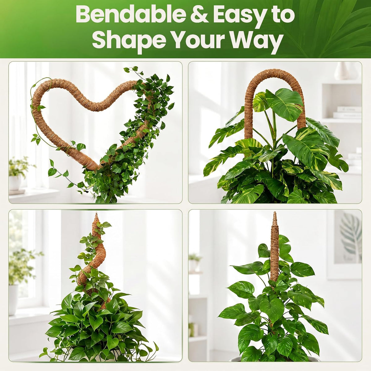 2Pcs 28'' Moss Pole Monstera Plant Support - Plant Stakes for Indoor Plants