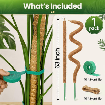 2Pcs 28'' Moss Pole Monstera Plant Support - Plant Stakes for Indoor Plants