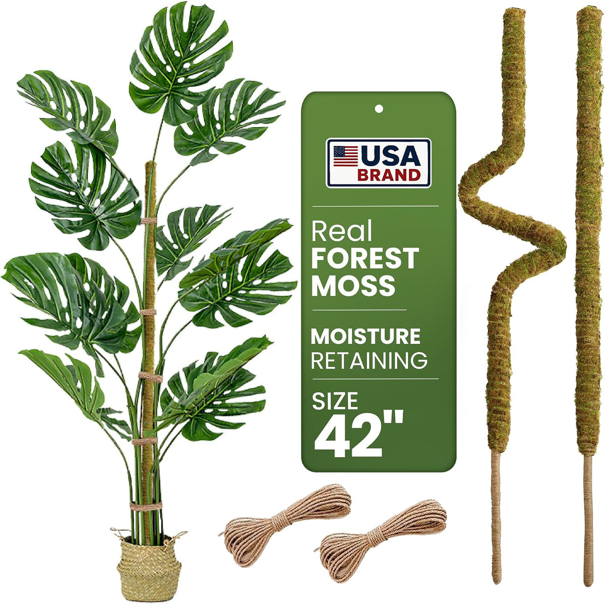 2Pcs 28'' Moss Pole Monstera Plant Support - Plant Stakes for Indoor Plants