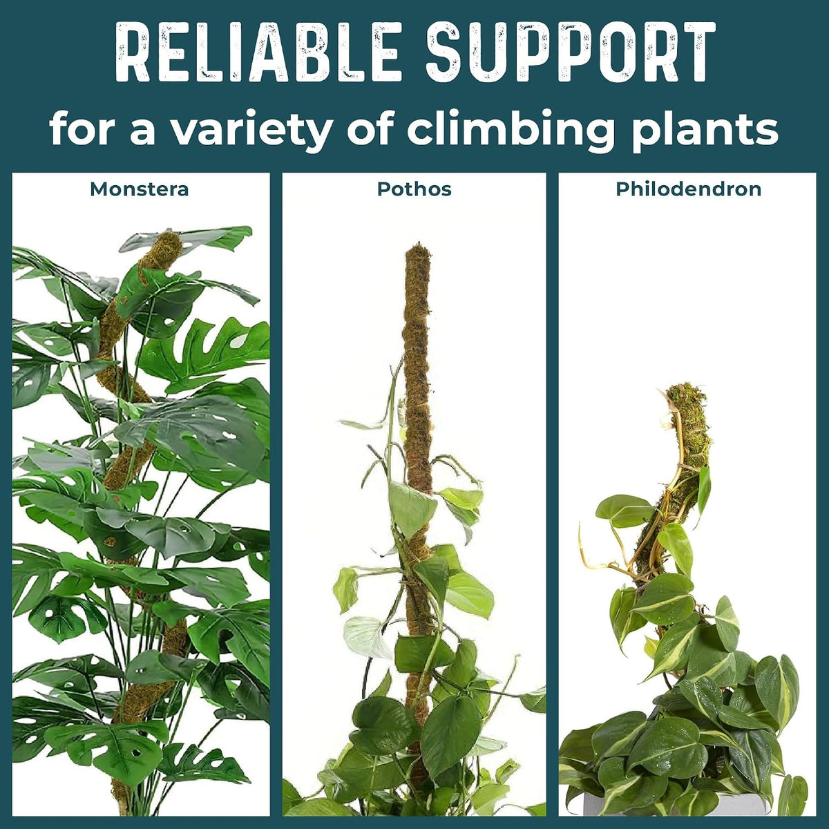 2Pcs 28'' Moss Pole Monstera Plant Support - Plant Stakes for Indoor Plants