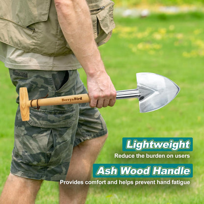 Perennial Spade, 21.6''Long Trowel for Gardening Root Cutting Tool with Sharp Stainless Steel Blade, Wooden Handle Small Shovel Hand Edger Garden Tool for Planting, Digging & Transplanting