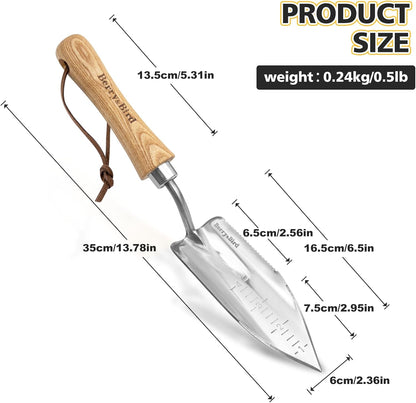 Perennial Spade, 21.6''Long Trowel for Gardening Root Cutting Tool with Sharp Stainless Steel Blade, Wooden Handle Small Shovel Hand Edger Garden Tool for Planting, Digging & Transplanting