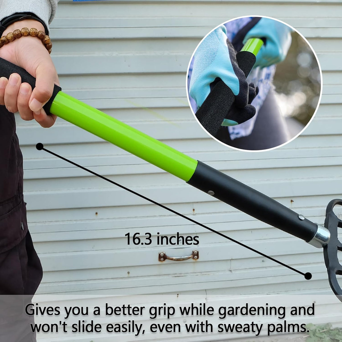 Garden Fork, 4-Tine Spading Digging Fork, Pitch Fork-45Inch, Forged Steel Y-Grip, Wood Handel-Red