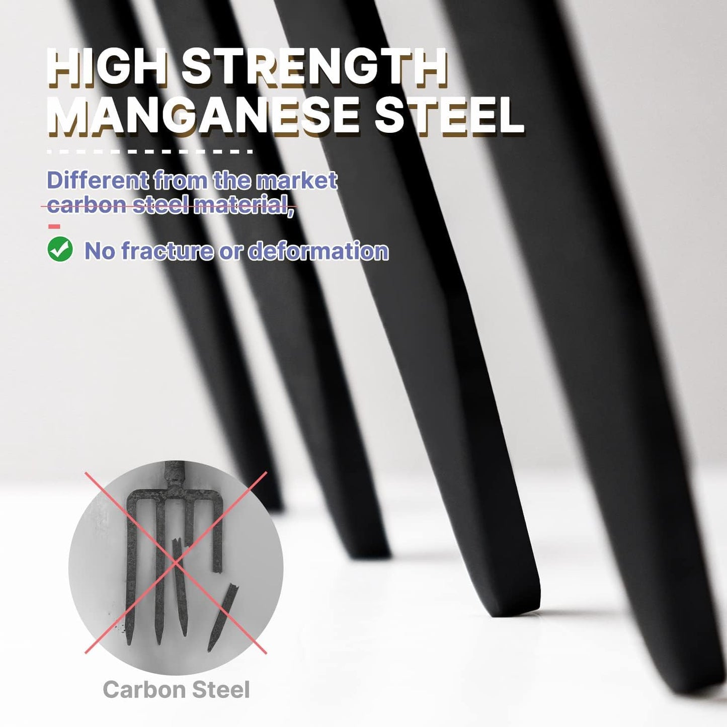 Garden Fork, 4-Tine Spading Digging Fork, Pitch Fork-45Inch, Forged Steel Y-Grip, Wood Handel-Red