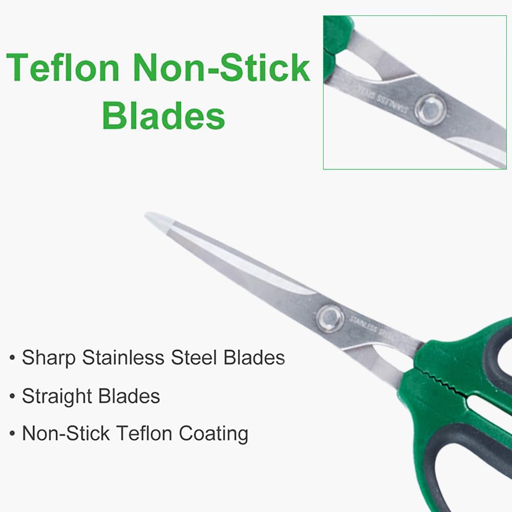 6-Inch Stainless Steel Garden Bonsai Pruning Shears with 40mm Straight Blade Pruners, Anti-Slip Softgrip Micro-Tip Snip