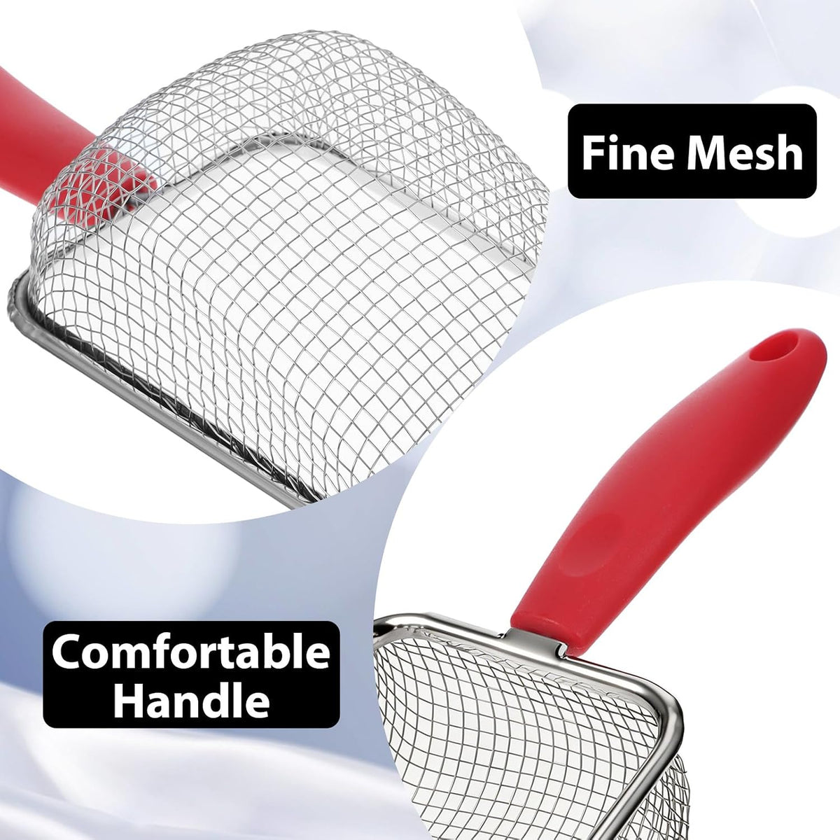 Stainless Steel Reptile Sand Substrate Scoop, Fine Mesh Metal Reptile Litter Cleaner Scooper, Cat Litter-Scoop, Mesh Litter-Shovel, Litter Cleaner Corner Scoop Sand Sifter for Terrarium Sands Waste