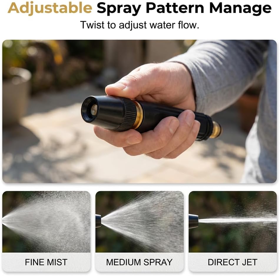 Home High-Pressure Car Wash Water Gun, 2026 Upgraded Car Wash Water Gun Garden Hose Sprayer, Adjustable Spray Patterns, for Watering Plants and Vegetables, and Car Washing (Pacifier Interface)