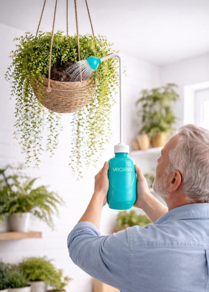 Longest Spout Plant Watering Squeeze Bottle [16,2", Pack of 2], Watering Can for Hanging Plants, Original Extended Design for Hard-to-Reach Plants Indoor & Outdoor Watering, 15 oz (Teal)