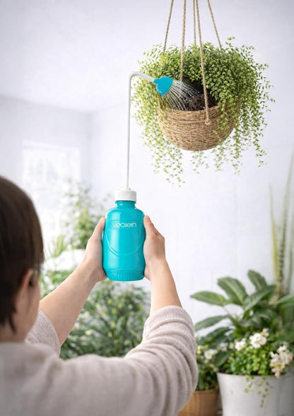 Longest Spout Plant Watering Squeeze Bottle [16,2", Pack of 2], Watering Can for Hanging Plants, Original Extended Design for Hard-to-Reach Plants Indoor & Outdoor Watering, 15 oz (Teal)
