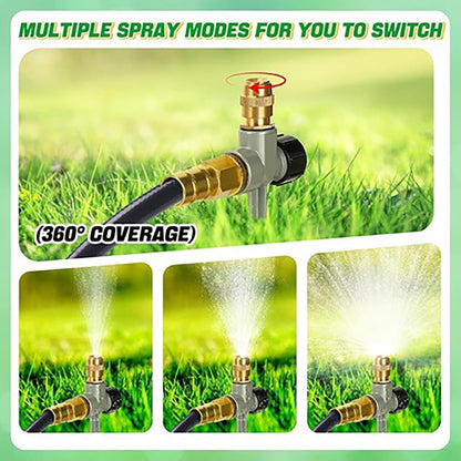 2 Pack Impact Sprinklers for Yard, Adjustable Automatic Brass Garden Water Sprinklers on Spike Base, Zinc Alloy Lawn Sprinkler for 360 Degree Large Area Patio Garden Irrigation