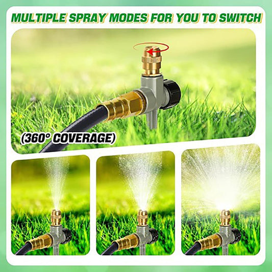 2 Pack Impact Sprinklers for Yard, Adjustable Automatic Brass Garden Water Sprinklers on Spike Base, Zinc Alloy Lawn Sprinkler for 360 Degree Large Area Patio Garden Irrigation