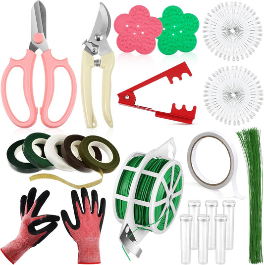 121 Pcs Floral Arrangement Kit, Bouquet Accessories, Bright Color