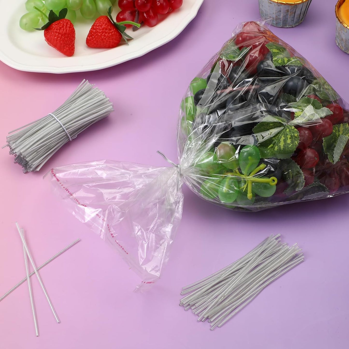 200 Pcs 4in Clear Twist Ties, Reusable Twist Cable Cord Wire Tie
