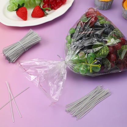 200 Pcs 4in Clear Twist Ties, Reusable Twist Cable Cord Wire Tie