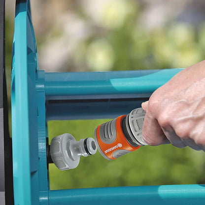 Gardena Hose Reel - Includes (1/2'' x 33' Hose + 5' Leader Hose), Blue and Grey (8010)