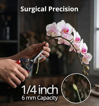 Pruning Shear Straight Pruning Snip 2PCS Stainless Steel Florist Scissors, Multi-Tasking Precision Hand Pruner Herb Snips Flower Clippers Bonsai Trimmers Ergonomic Handle Garden shear