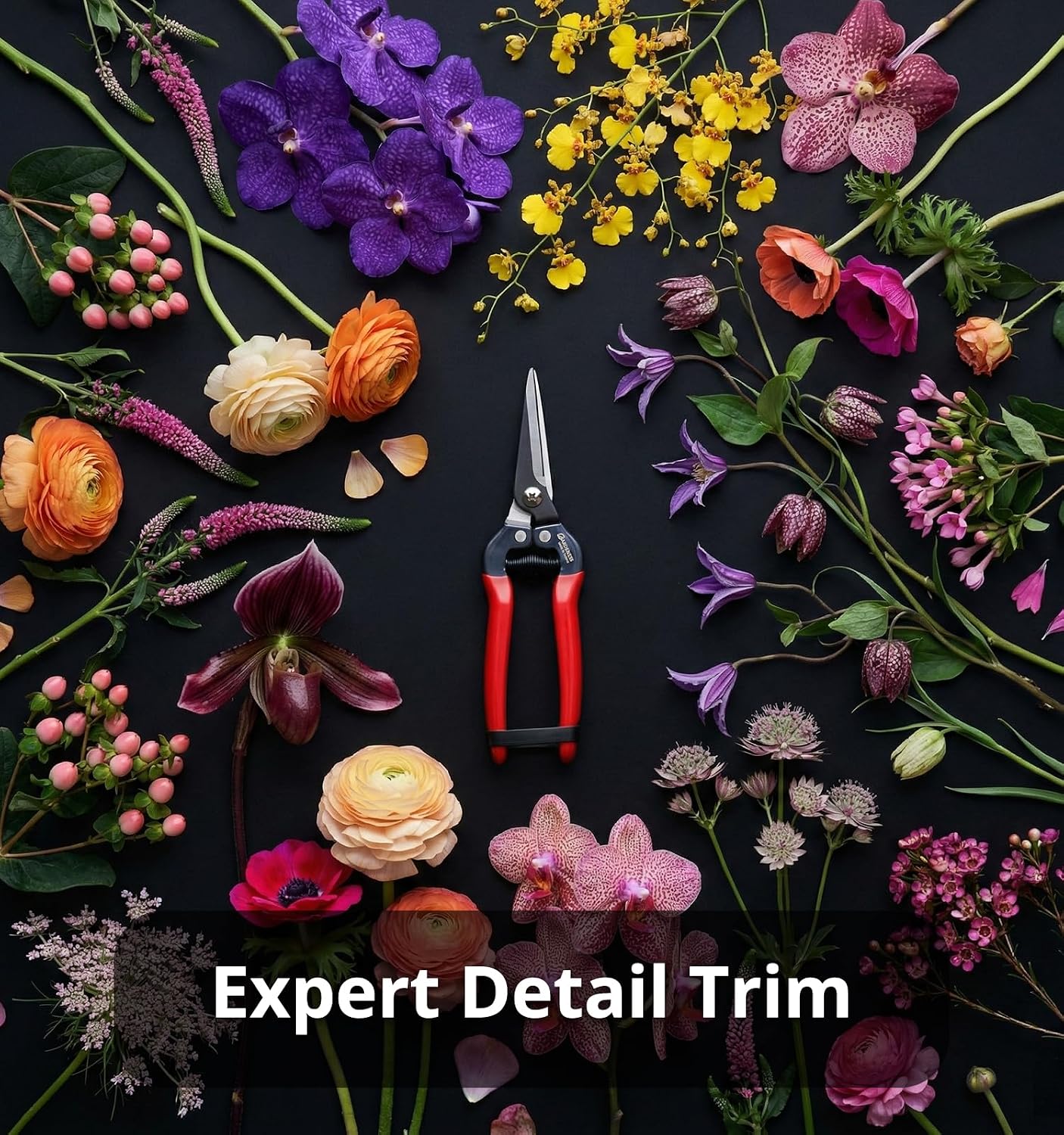 Pruning Shear Straight Pruning Snip 2PCS Stainless Steel Florist Scissors, Multi-Tasking Precision Hand Pruner Herb Snips Flower Clippers Bonsai Trimmers Ergonomic Handle Garden shear