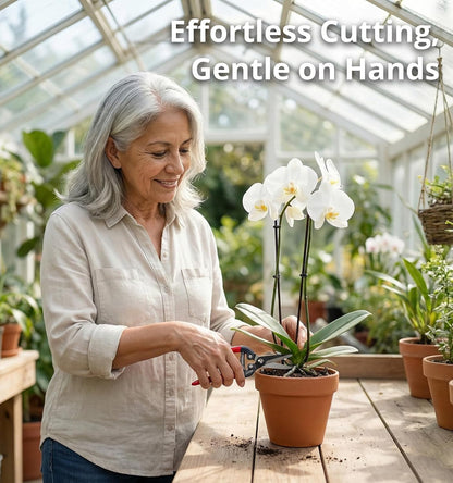 Pruning Shear Straight Pruning Snip 2PCS Stainless Steel Florist Scissors, Multi-Tasking Precision Hand Pruner Herb Snips Flower Clippers Bonsai Trimmers Ergonomic Handle Garden shear