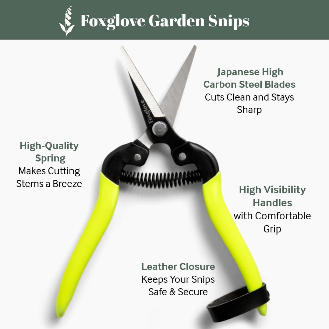 Foxglove Garden Scissors - Ultra Sharp SK5 Steel Pruning Garden Shears