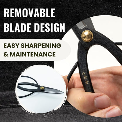 SenkichiKin Bonsai Scissors 7in (180mm) – Made in Japan Pruning Shears, Sharp Carbon Steel for Precision Trimming, Lightweight Tool for Bonsai, Flowers & Indoor Plants