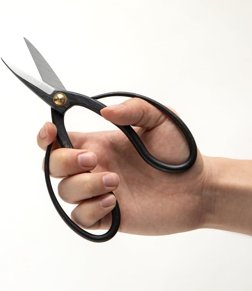 SenkichiKin Bonsai Scissors 7in (180mm) – Made in Japan Pruning Shears, Sharp Carbon Steel for Precision Trimming, Lightweight Tool for Bonsai, Flowers & Indoor Plants