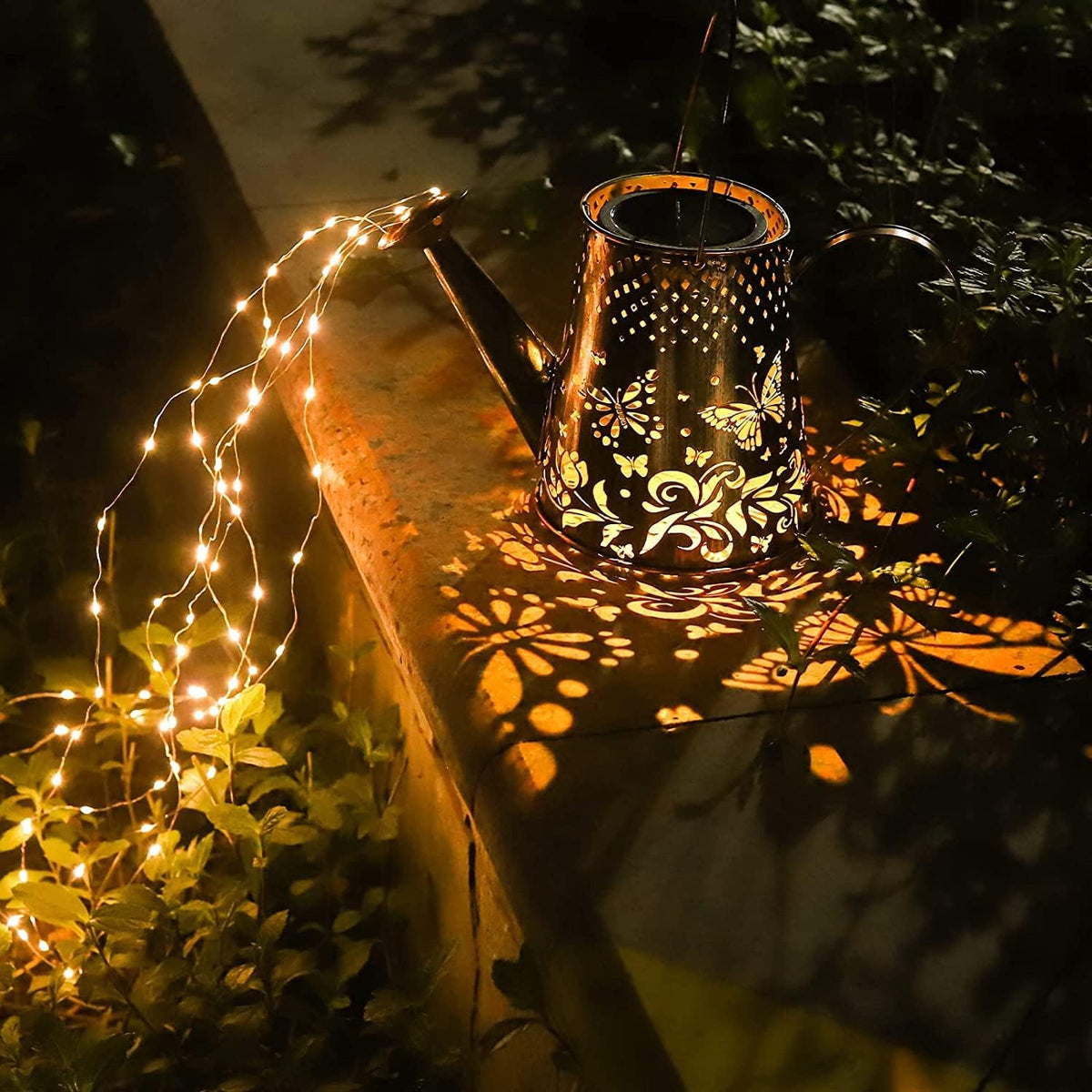 Solar Watering Can Lights Outdoor Garden,LED Butterfly Light(with Bracket)