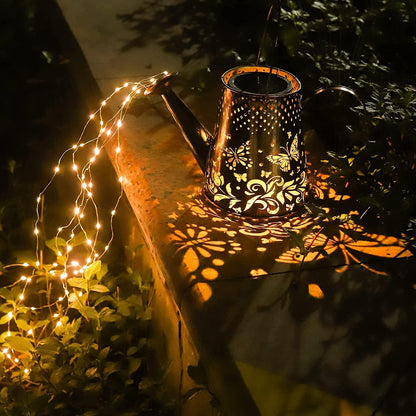 Solar Watering Can Lights Outdoor Garden,LED Butterfly Light(with Bracket)