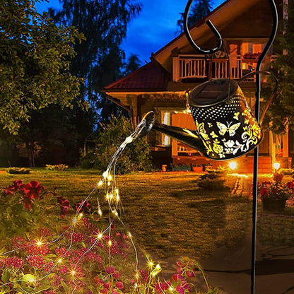 Solar Watering Can Lights Outdoor Garden,LED Butterfly Light(with Bracket)