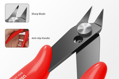 2pcs Red 5" Micro Flush Cutters for Electronics Crafts