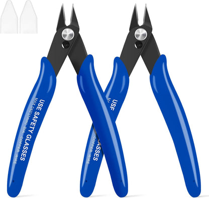 2pcs Red 5" Micro Flush Cutters for Electronics Crafts