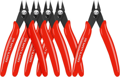 2pcs Red 5" Micro Flush Cutters for Electronics Crafts