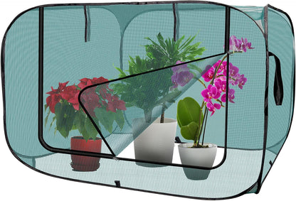 1 Pack 39 x 39 x 19in Pop-Up Garden Mesh Plant Cover with Zipper and Stakes