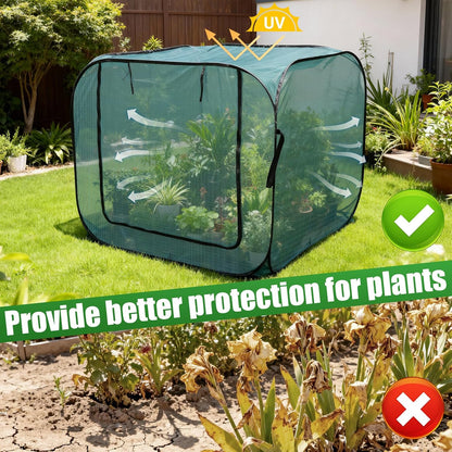 1 Pack 39 x 39 x 19in Pop-Up Garden Mesh Plant Cover with Zipper and Stakes