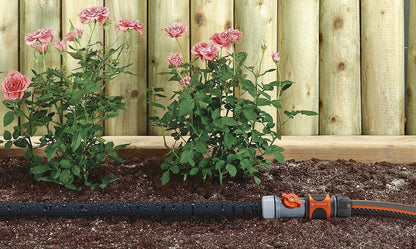 Soaker Hose: Water-saving sprinkler hose for watering plant rows and beds; water savings individually adjustable up to 70 percent, easy to use, hose length: 15 m (1969-20)