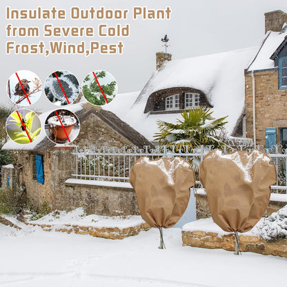 4 Pcs Plant Covers Freeze Protection Reusable Plant Protector with Zipper and Drawstring, Winter Bush Covers Freeze Protection from Cold Sun Frost Wind (32" X 47" + 47" X 71",Green)