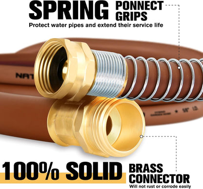 Heavy Duty Garden Hose 5/8" x 100ft, Flexible Lightweight Water Hose, Hybrid Rubber, NO Kink, 650 Burst PSI, Male to Female Fittings