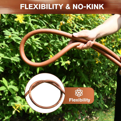 Heavy Duty Garden Hose 5/8" x 100ft, Flexible Lightweight Water Hose, Hybrid Rubber, NO Kink, 650 Burst PSI, Male to Female Fittings