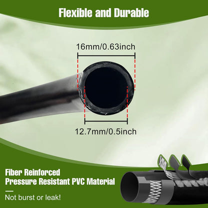 100FT 1/2 Inch Drip Irrigation Tubing with 10 Pack 1/2" to 1/4" Drip Irrigation Fittings, Drip Line Hose & Push-to-Fit 3-Way | 4-Way | 6-Way Splitter Connectors, for Drip Irrigation System