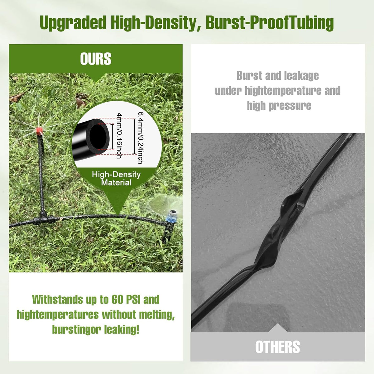 100FT 1/2 Inch Drip Irrigation Tubing with 10 Pack 1/2" to 1/4" Drip Irrigation Fittings, Drip Line Hose & Push-to-Fit 3-Way | 4-Way | 6-Way Splitter Connectors, for Drip Irrigation System
