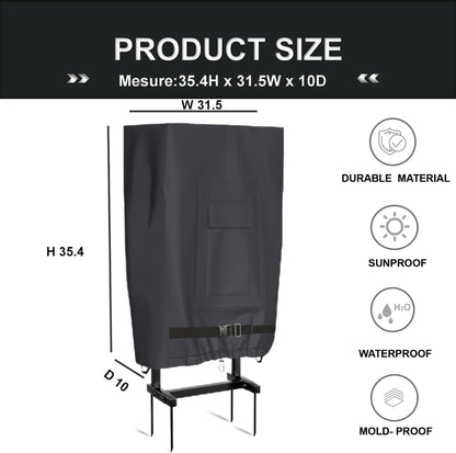 Garden Hose Holder Cover, Made with 100% Waterproof, Heavy Duty 500D Oxford Polyester Coated Tarpaulin for a Tighter Wrap and All Around Protection, 35.4″ x 10″ x 31.5″, Gray