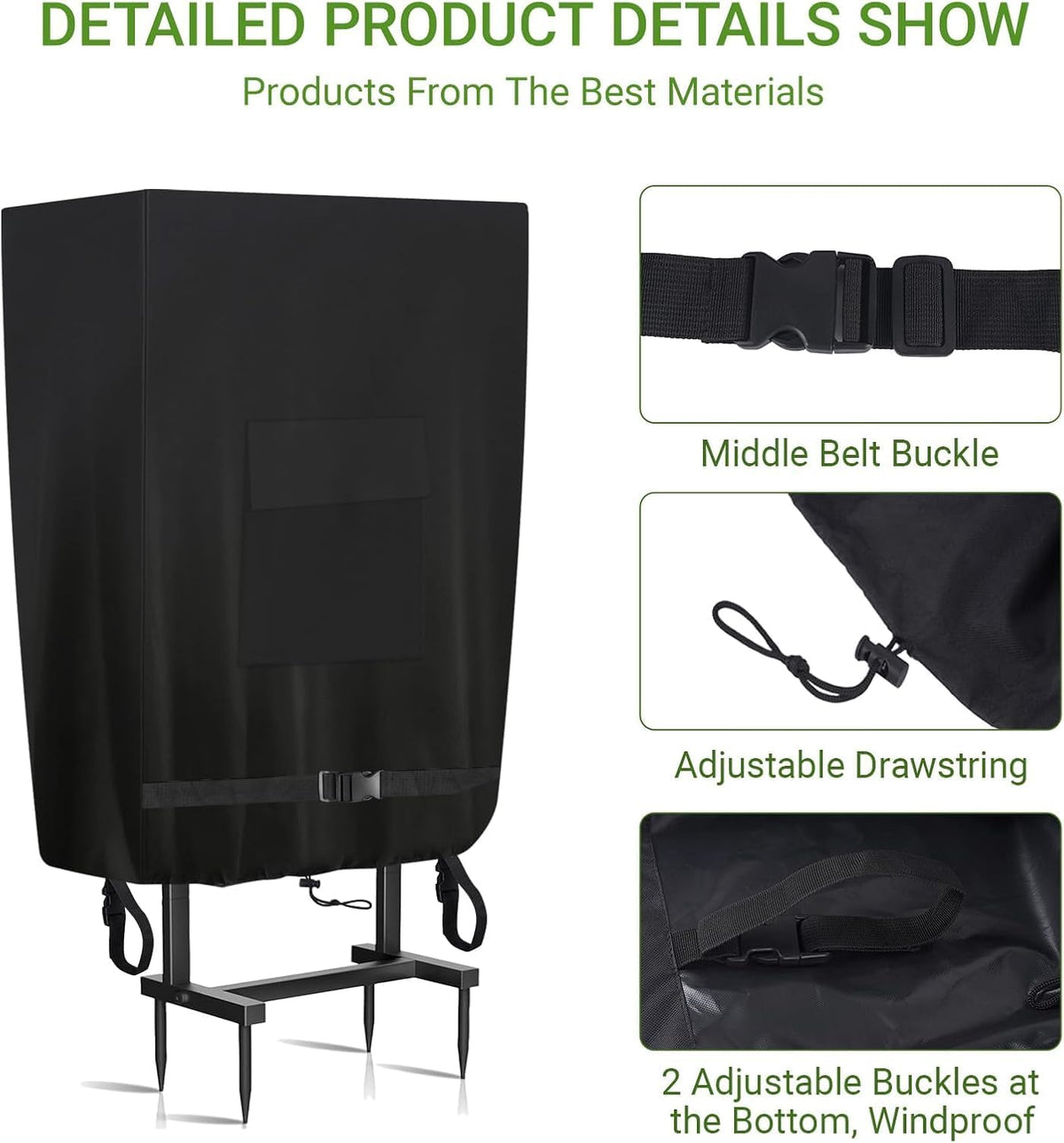 Garden Hose Holder Cover, Made with 100% Waterproof, Heavy Duty 500D Oxford Polyester Coated Tarpaulin for a Tighter Wrap and All Around Protection, 35.4″ x 10″ x 31.5″, Gray